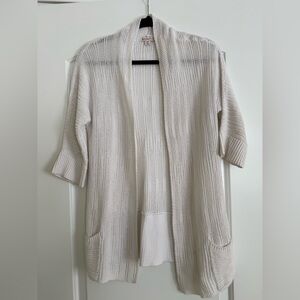 Merona Open Front Knit Cardigan Sweater Cream White S/P